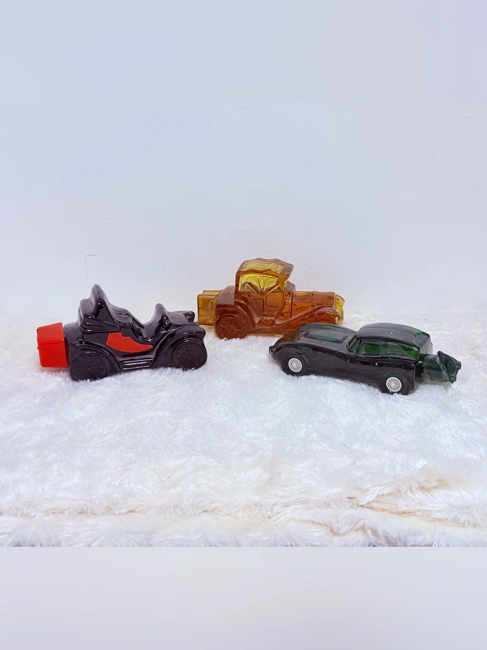 Avon Toy Car Trio — Black, Amber & Green Vehicles Mens After shave